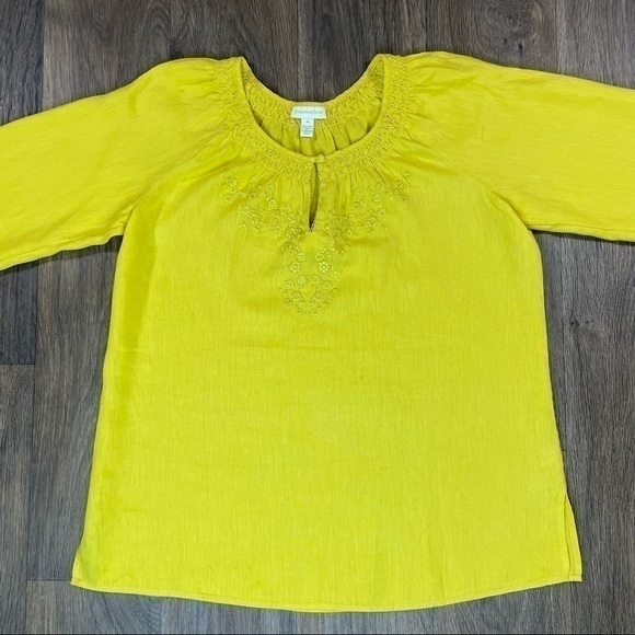 100% Linen Charter Club Linen Blouse - Picture 4 of 13